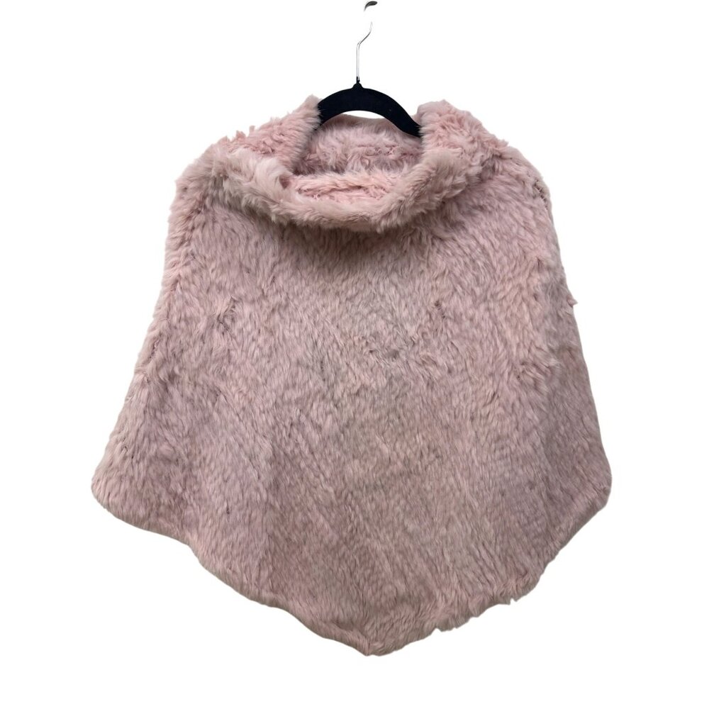 Vintage Cochni Women's 100% Rabbit Fur Made in Italy Blush Pink Poncho